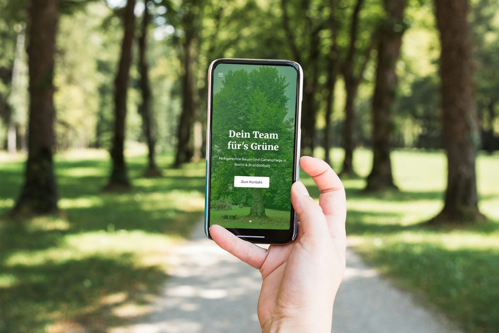 Smartphone-Ansicht der Website von Dein Team für's Grüne